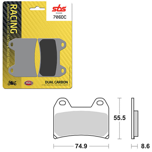 SBS DUAL CARBON FRONT FOR RACE USE ONLY BRAKE PAD (6290706108)