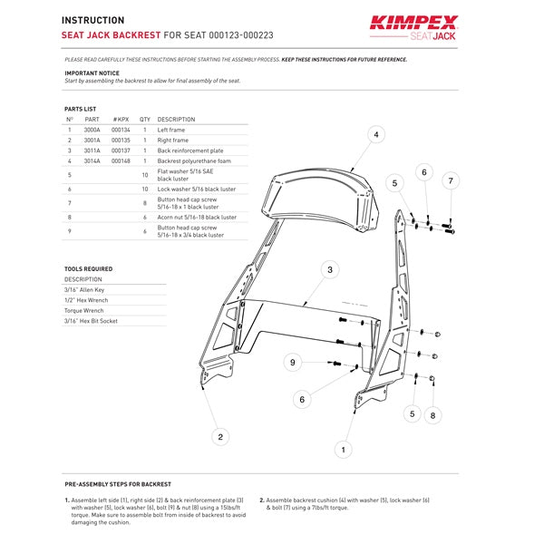 Kimpex SeatJack Siège de passager (000223)