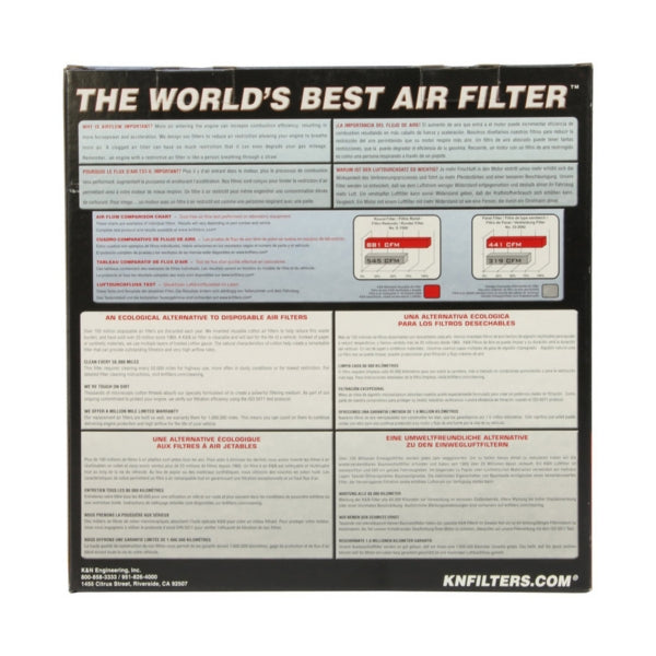K&N Filtre à air d'origine à grand débit (029137)