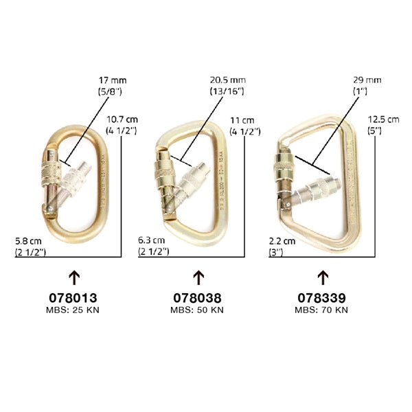 Portable Winch Steel Locking Carabiner (078038)