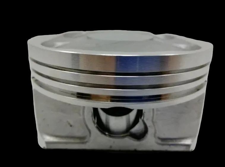 Metallic piston on a white background