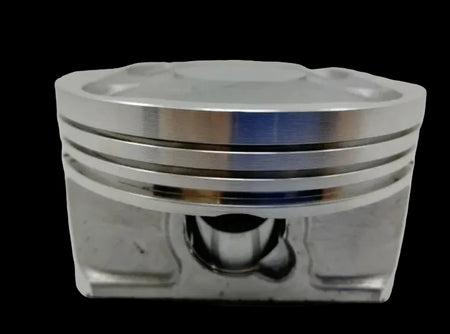 Metallic piston on a white background