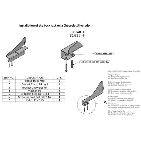 Bison Bumpers Mounting Bracket (160341)