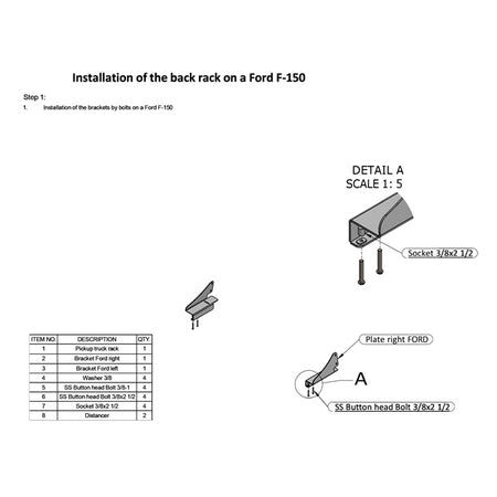 Bison Bumpers Mounting Bracket (160343)