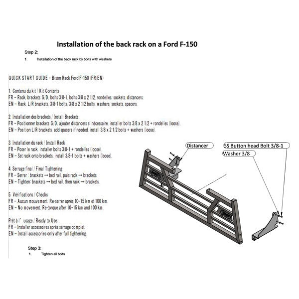 Bison Bumpers Mounting Bracket (160343)
