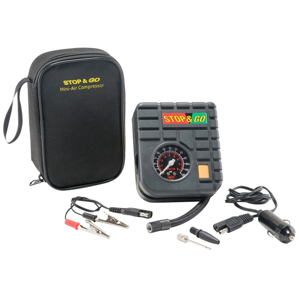 Stop & GO Mini-Air Compressor for Motorcycles, Scooters and ATV's (172014)