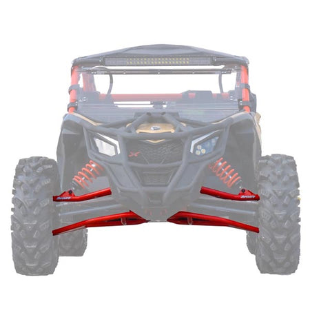 SuperATV High-Clearance A-Arms - Red w/ Super Duty Ball Joints (AACAX3RS002HCBSD14)