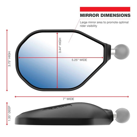 Ram Mount Mirror Tough-Mirror Kit - M10-1.25 Bases Long (180369)