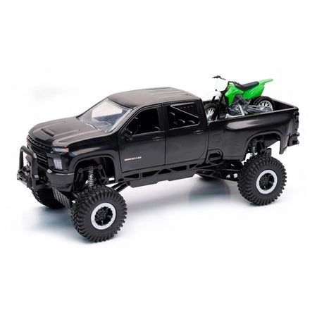 New Ray Toys Chevrolet Pick Up with Dirt Bike Scale Model (202944)