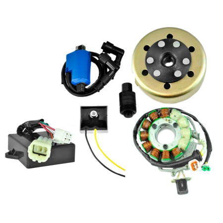 Kimpex HD Stator 200W, CDI Box, Regulator, External Ignition Coil, Flywheel, Puller (225412)