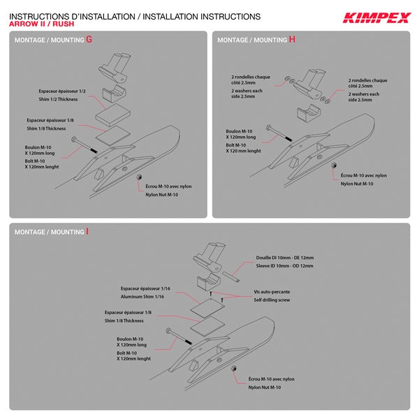 Kimpex Arrow II & Rush Ski Adaptor Kit (272620)