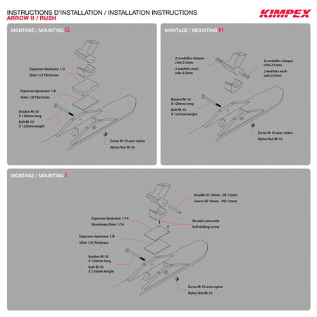 Kimpex Arrow II & Rush Ski Adaptor Kit (272620)