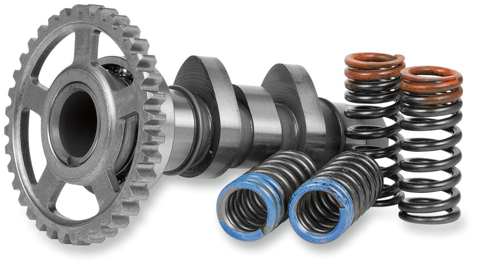 Mechanical components including a gear and springs on a white background