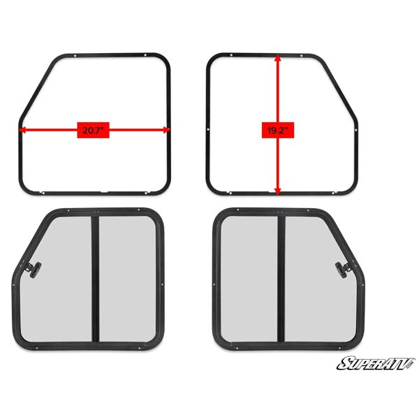 Insert de fenêtre coulissante SuperATV pour portes de cabine en polyéthylène SuperATV (SGW-001-K-72)