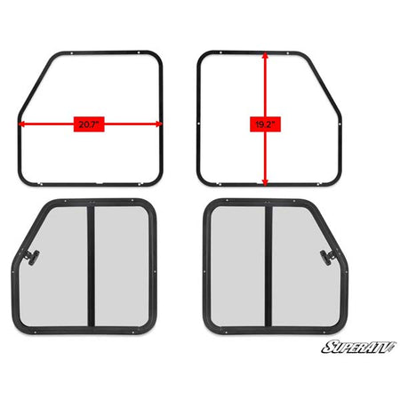 Insert de fenêtre coulissante SuperATV pour portes de cabine en polyéthylène SuperATV (SGW-001-K-72)