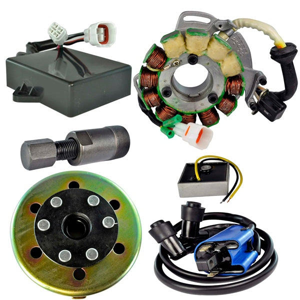 Kimpex HD Stator 200W, Regulator, CDI Box, Ignition Coil, Flywheel and Puller Kit (345594)