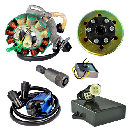 Kimpex HD Stator 200W, Regulator, CDI Box, Ignition Coil, Flywheel and Puller Kit (345595)
