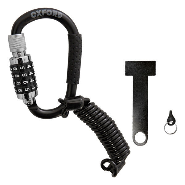 Oxford Products LidLock Combination Carabiner Helmet Lock (372029)