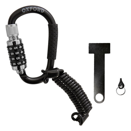 Oxford Products LidLock Combination Carabiner Helmet Lock (372029)