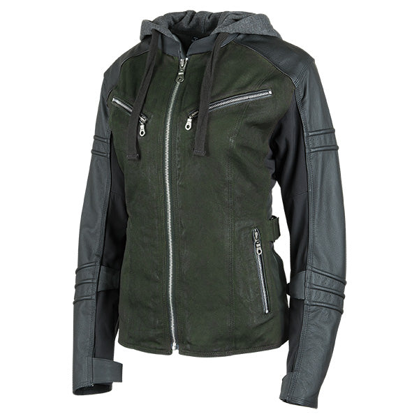 Veste de moto en cuir et toile cirée pour femme Speed ​​And Strength Street Savvy