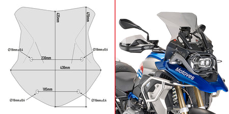GIVI SPEC. Windscreen SMOKE R1200GS 16-17 (076-5124D)