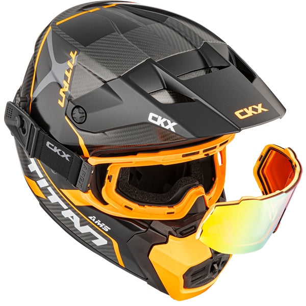 CKX Titan AMS Carbon Helmet — Conrod Double Shield AMBRÉE/REVO ORANGE MIRROR