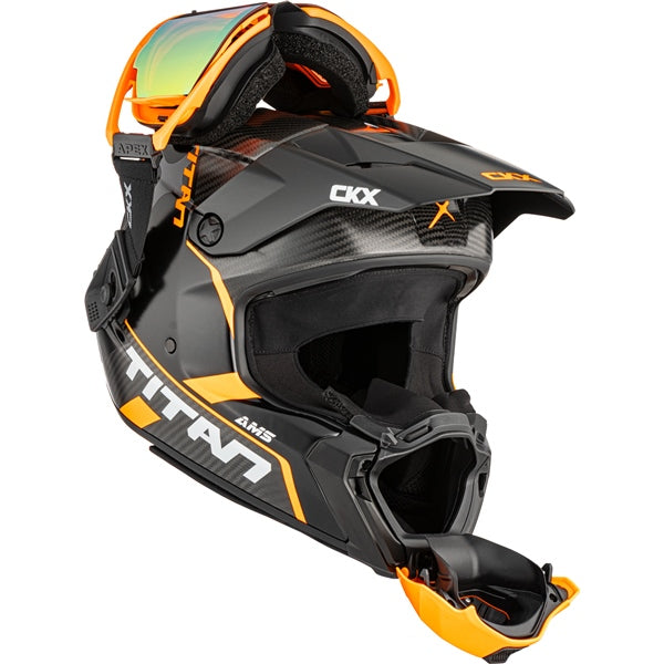 CKX Titan AMS Carbon Helmet — Conrod Double Shield AMBRÉE/REVO ORANGE MIRROR