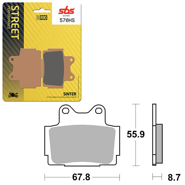 SBS PERFORMANCE HS SINTER BRAKE PAD (6250570108)