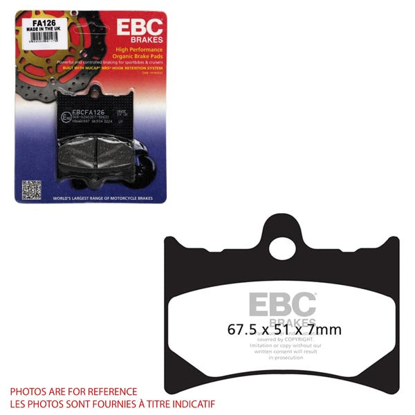 EBC Aramid Fiber Organic FA Series Pads (FA126)