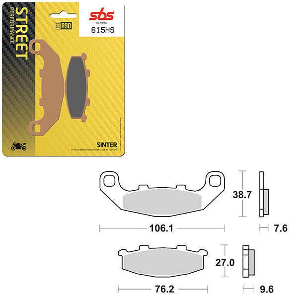SBS PERFORMANCE HS SINTER BRAKE PAD (6250615108)