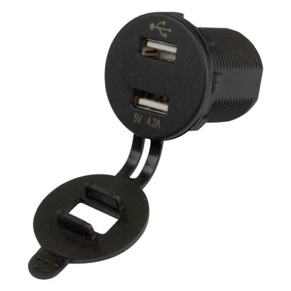 Sea Dog Double USB Socket with Voltmeter (738177)