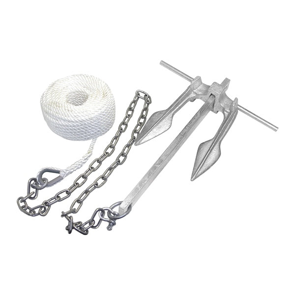 Kimpex Galvanized #8 Cast Iron Fluke Claw Anchor Kit w/50' of Anchor Line (745029)