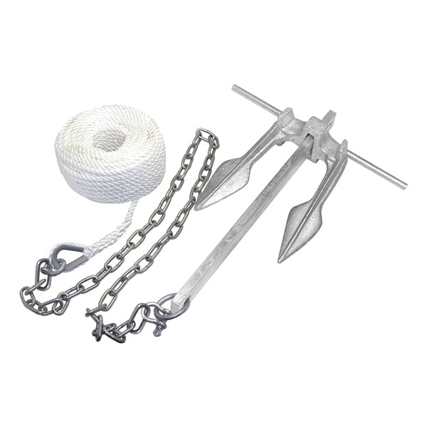 Kimpex Galvanized #8 Cast Iron Fluke Claw Anchor Kit w/100' of Anchor Line (745035)