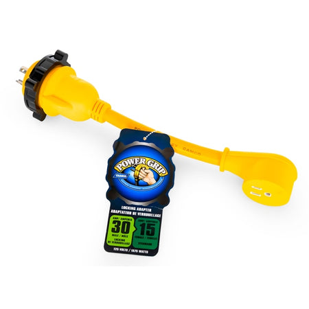 Camco PowerGrip Marine – Adaptor cord 12" - 30AM-Locking/15AF (751568)