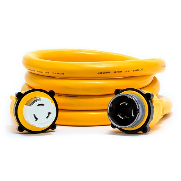 Camco PowerGrip Marine – Extension Cord 12’/25’/50’ 50AM-Locking/50AF-Locking (751572)