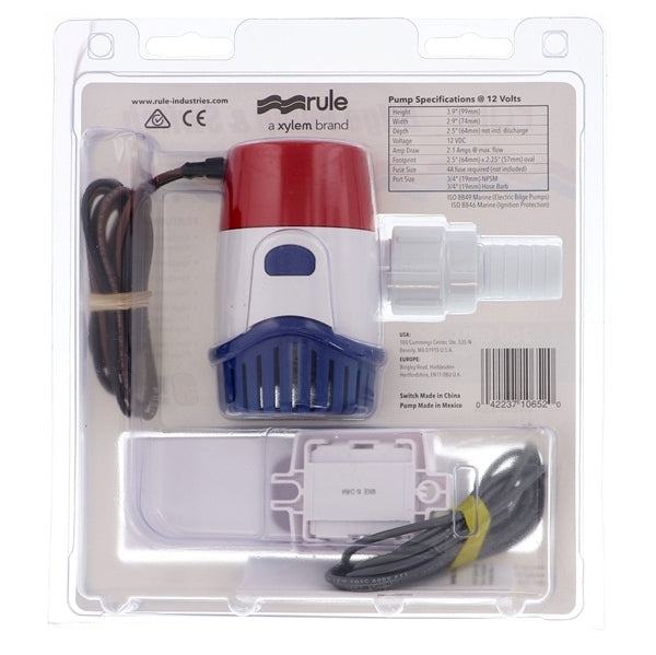 JABSCO RULE 360 GPH Standard Bilge Pump Kit with Float Switch (761382)