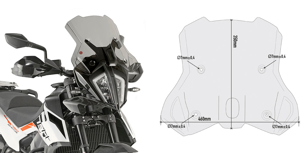 GIVI SPEC. Windscreen SMOKE KTM 790 Adventure/R 2019 (076-7710D)