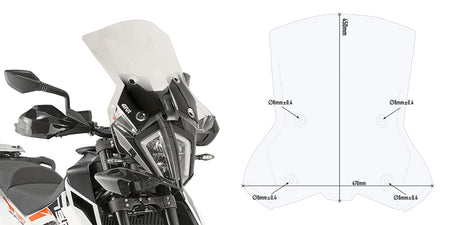GIVI Clear Windshield KTM 790 Adventure/R 2019 (076-7710DT)