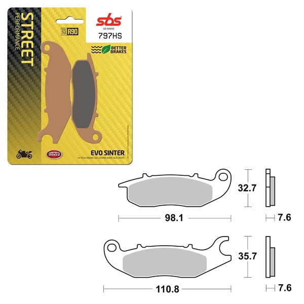 SBS PERFORMANCE HS SINTER BRAKE PAD (6250797100)