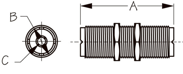 Sea Dog Double Female Bulkhead Connector (799419)