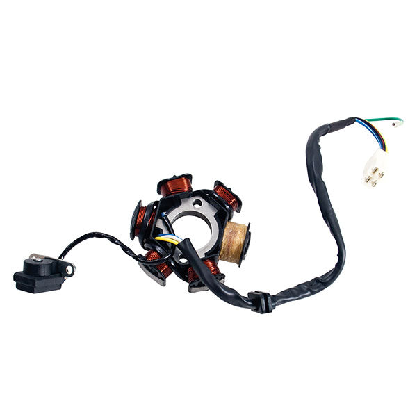 MOGO PARTS STATOR, 6 BOBINES (4+1 FIL), CONNECTEUR MÂLE 4 FENTES (08-0203)