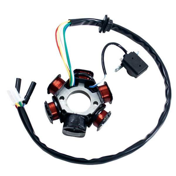 MOGO PARTS STATOR, 6 BOBINES (3+2 FILS), CONNECTEUR MÂLE 4 FENTES (08-0204)