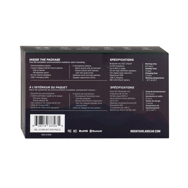 Mountain Lab Système communication RideSYNC2 pour casque (919040)