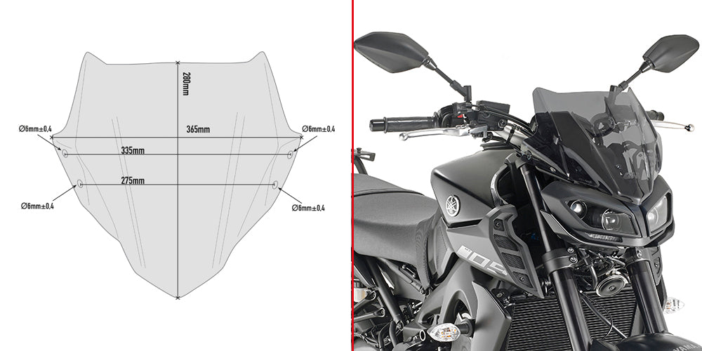 GIVI Specific Screen SMOKE FZ09 2017 (076-A2132)