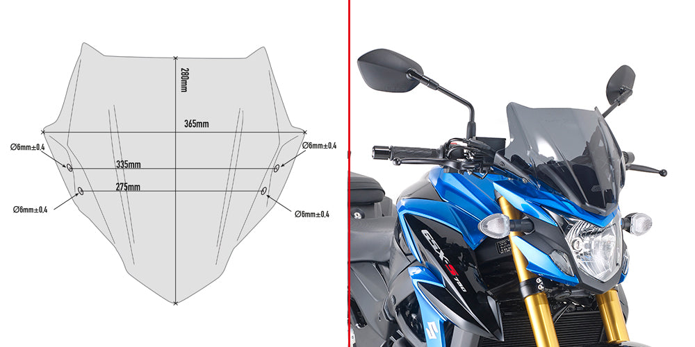 GIVI Screen Smoked Suzuki GSX S750 2017 (076-A3113)