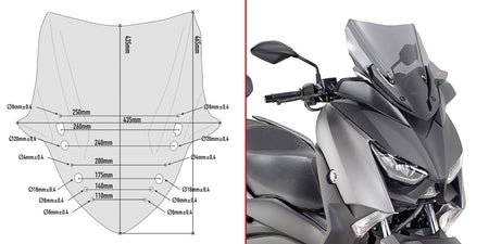 GIVI Low SMOKE Windscreen Yamaha X-Max 300 (076-D2136S)