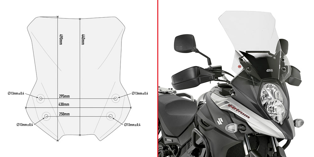 GIVI WINDSCEEN Clear SUZUZKI DL650 2017 (076-D3112ST)