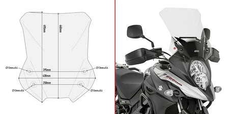 GIVI WINDSCEEN Clear SUZUZKI DL650 2017 (076-D3112ST)