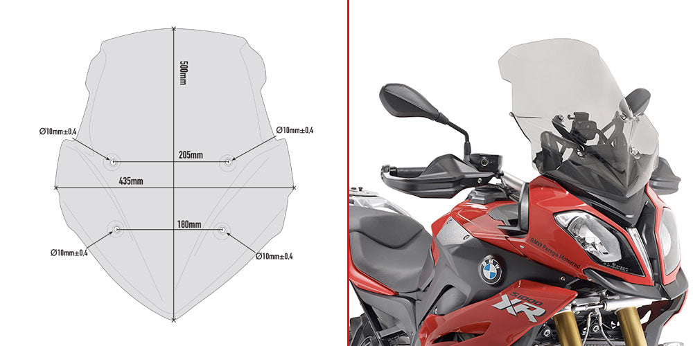 GIVI DS Windshield SMOKE BMW S1000XR 15-17 (076-D5119S)