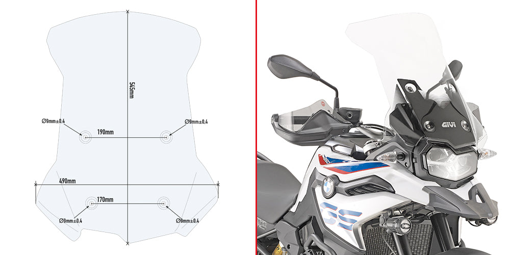 GIVI SPEC. Windscreen Clear F850GS/F750GS 2018 (076-D5127ST)